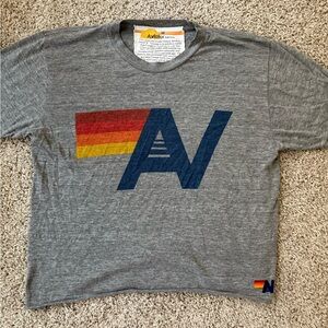Aviator Nation Logo Boyfriend Tee- Heather Grey